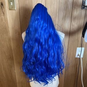 Electric Blue Long Wavy Hair Wig